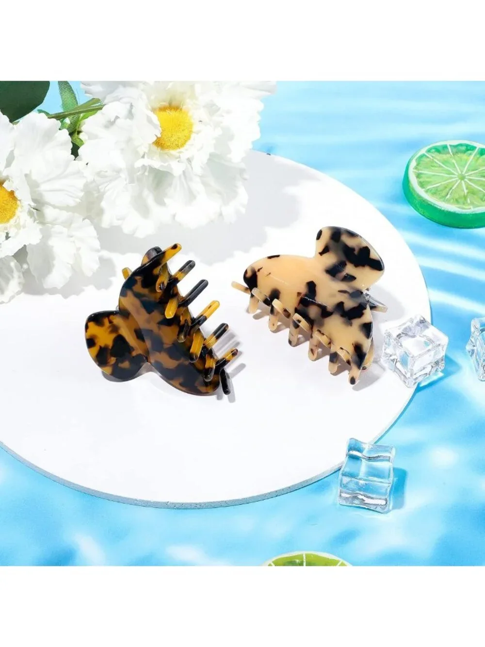 Colorful Medium Hair Claw Clips for Thin Hair | Tortoise Shell Design, Non-Slip